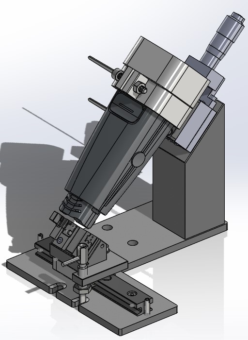 CAD rendering of the Lumentum plasma pen cleaning jig